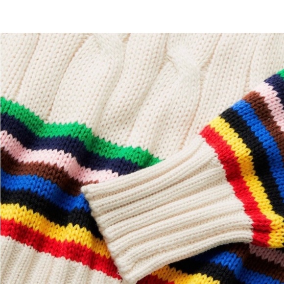 Adult Croquet Stripe Cable-Knit Sweater from Rowing Blazers × Target new - Picture 8 of 11